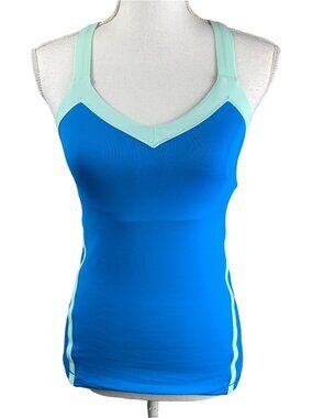 Lululemon Blue & Mint Crossback Racerback Tank Top Size 4